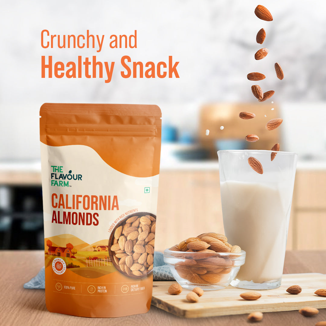 Premium California Almonds | Natural Plant Protein & Vitamin E Powerhouse - The Flavour Farm