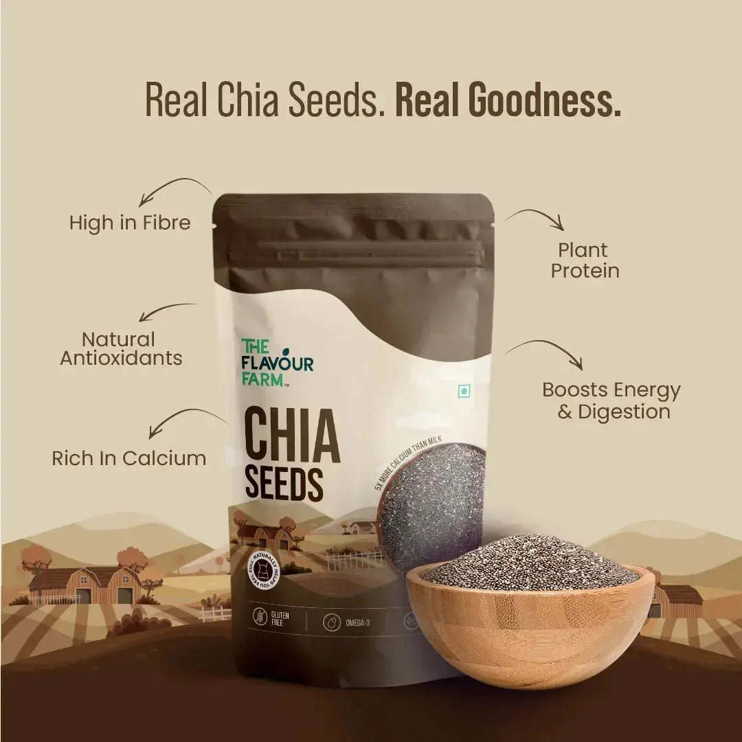 Premium Raw Chia Seeds – 100% Natural, Omega-3 Rich | The Flavour Farm - The Flavour Farm