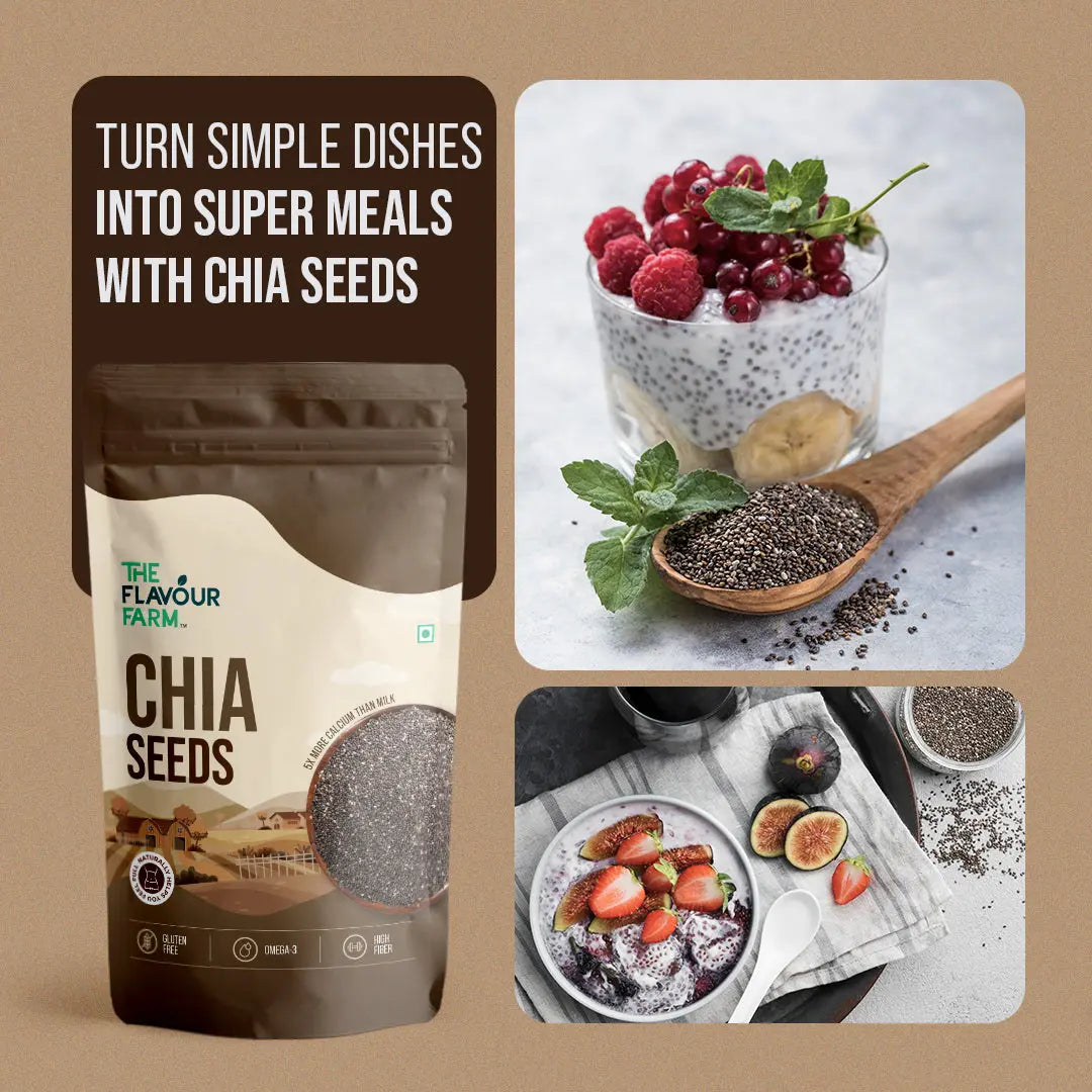 Premium Raw Chia Seeds – 100% Natural, Omega-3 Rich | The Flavour Farm - The Flavour Farm