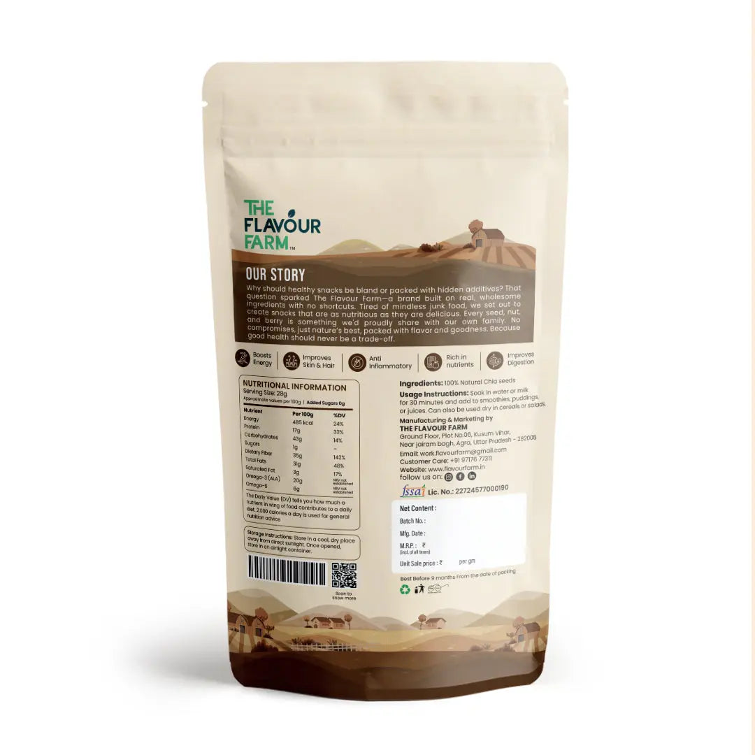 Premium Raw Chia Seeds – 100% Natural, Omega-3 Rich | The Flavour Farm - The Flavour Farm