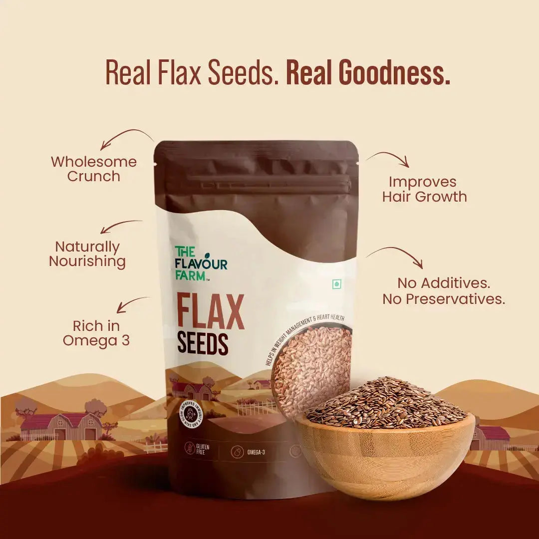 Premium Flax Seeds – 100% Natural, Rich in Fiber & Omega-3 | The Flavour Farm - The Flavour Farm