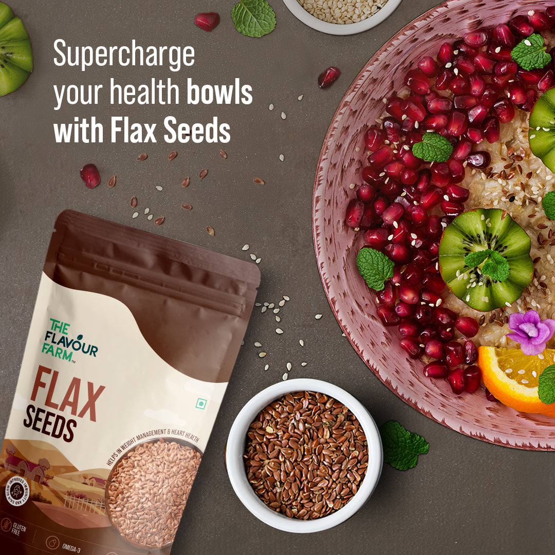 Premium Flax Seeds – 100% Natural, Rich in Fiber & Omega-3 | The Flavour Farm - The Flavour Farm