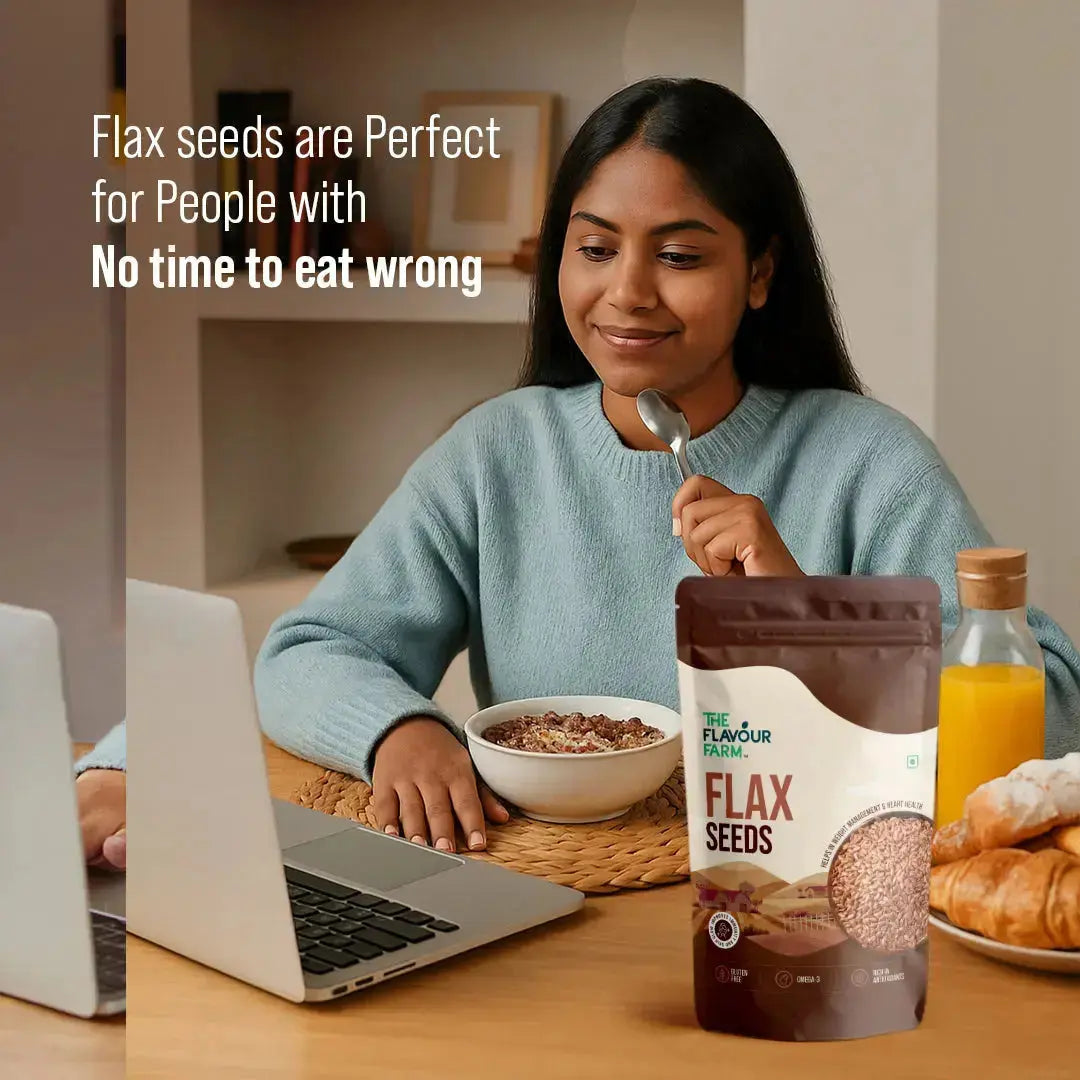 Premium Flax Seeds – 100% Natural, Rich in Fiber & Omega-3 | The Flavour Farm - The Flavour Farm
