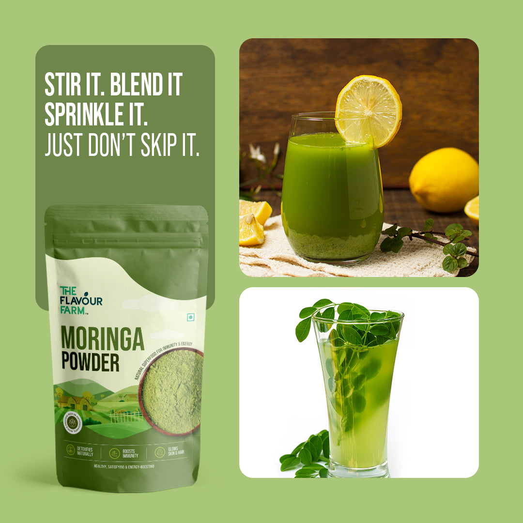 Premium Moringa Powder | 100% Natural and Shade-Dried Superfood for Daily Nutrition - The Flavour Farm