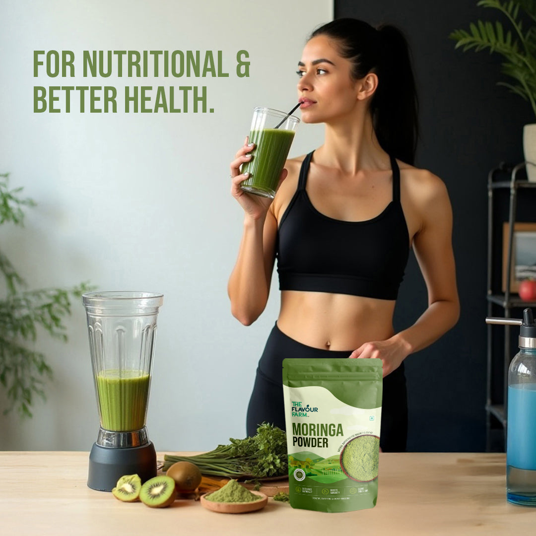 Premium Moringa Powder | 100% Natural and Shade-Dried Superfood for Daily Nutrition - The Flavour Farm