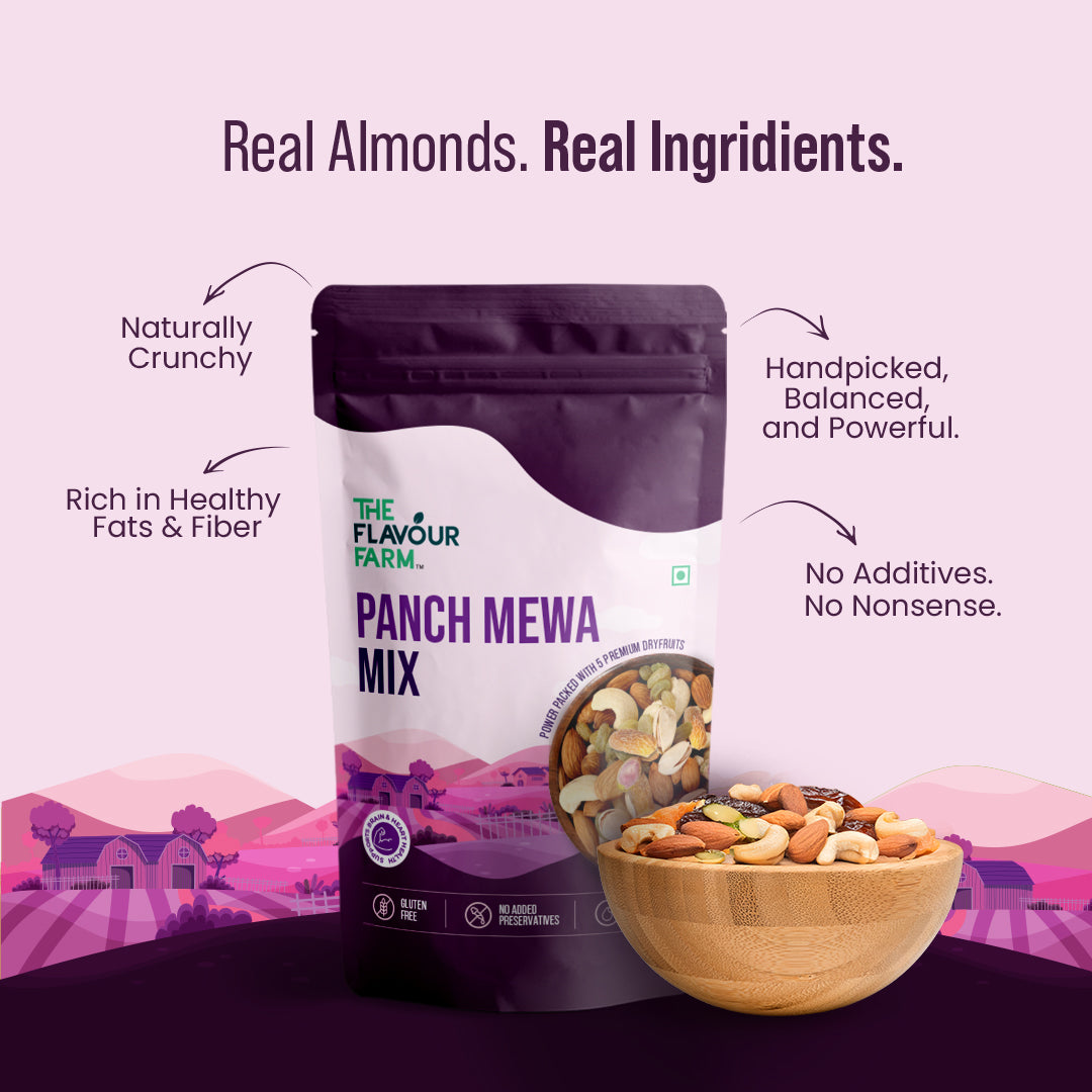 Premium Panch Mewa Mix | Traditional Power Blend of Five Dry Fruits - The Flavour Farm
