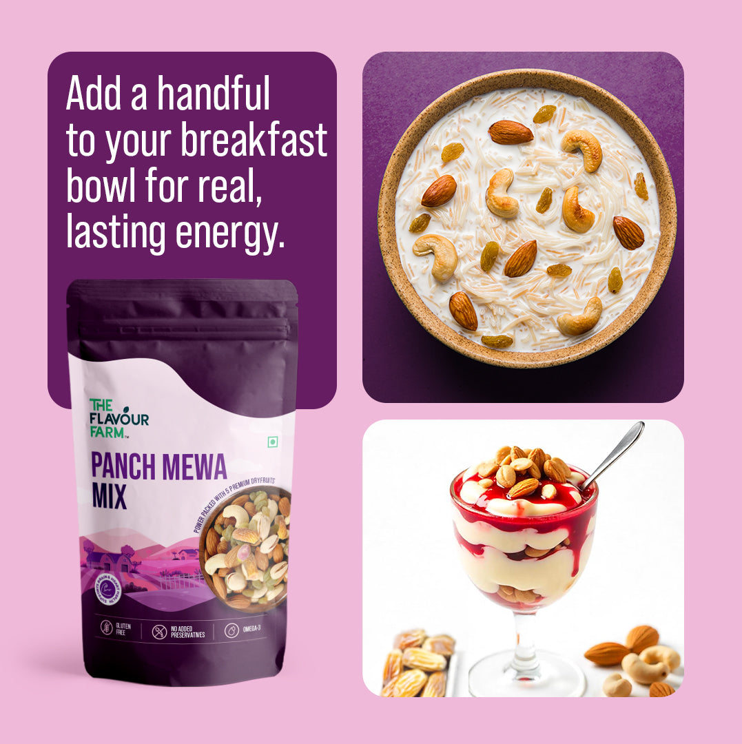 Premium Panch Mewa Mix | Traditional Power Blend of Five Dry Fruits - The Flavour Farm