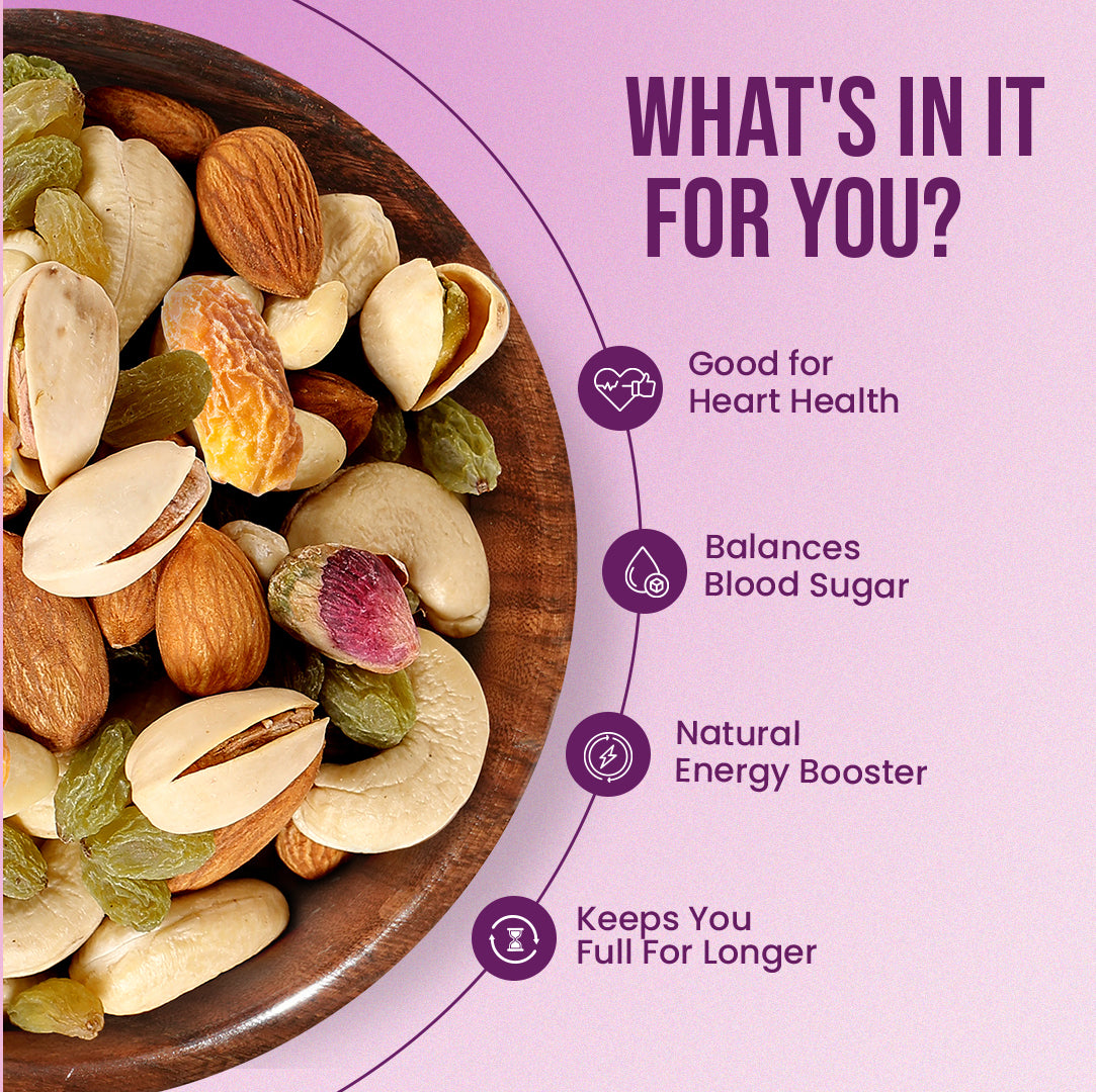 Premium Panch Mewa Mix | Traditional Power Blend of Five Dry Fruits - The Flavour Farm