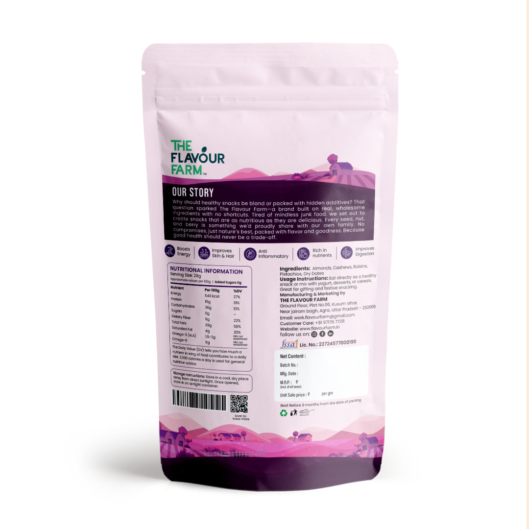 Premium Panch Mewa Mix | Traditional Power Blend of Five Dry Fruits - The Flavour Farm
