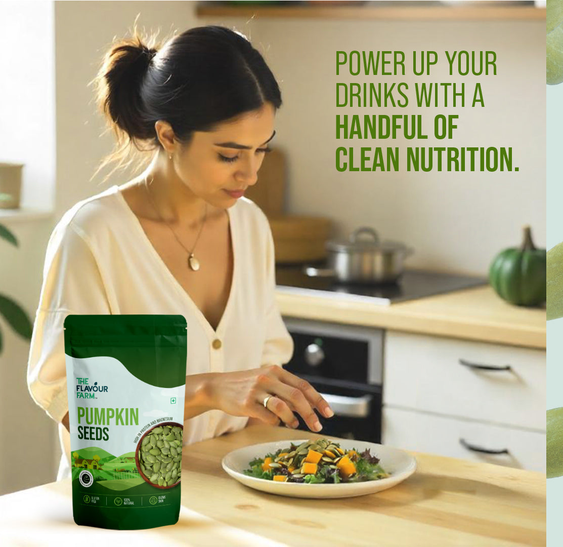 Premium Raw Pumpkin Seeds | Natural Magnesium, Zinc & Plant Protein Power - The Flavour Farm