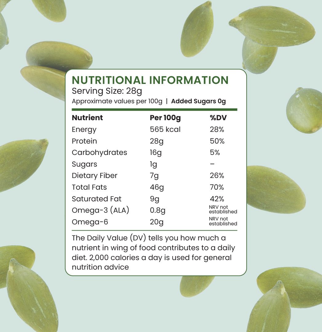 Premium Raw Pumpkin Seeds | Natural Magnesium, Zinc & Plant Protein Power - The Flavour Farm