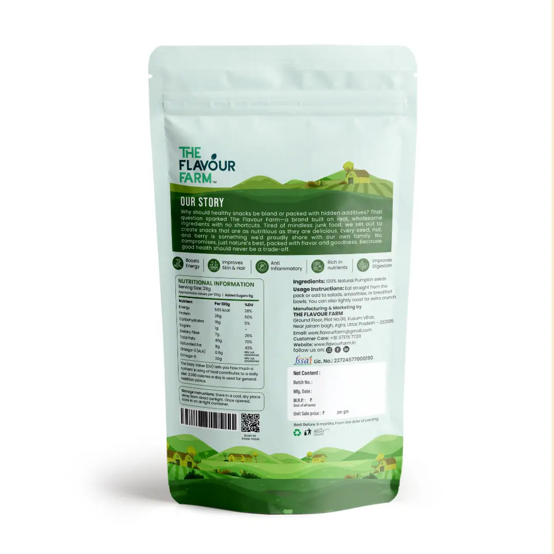Premium Raw Pumpkin Seeds | Natural Magnesium, Zinc & Plant Protein Power - The Flavour Farm