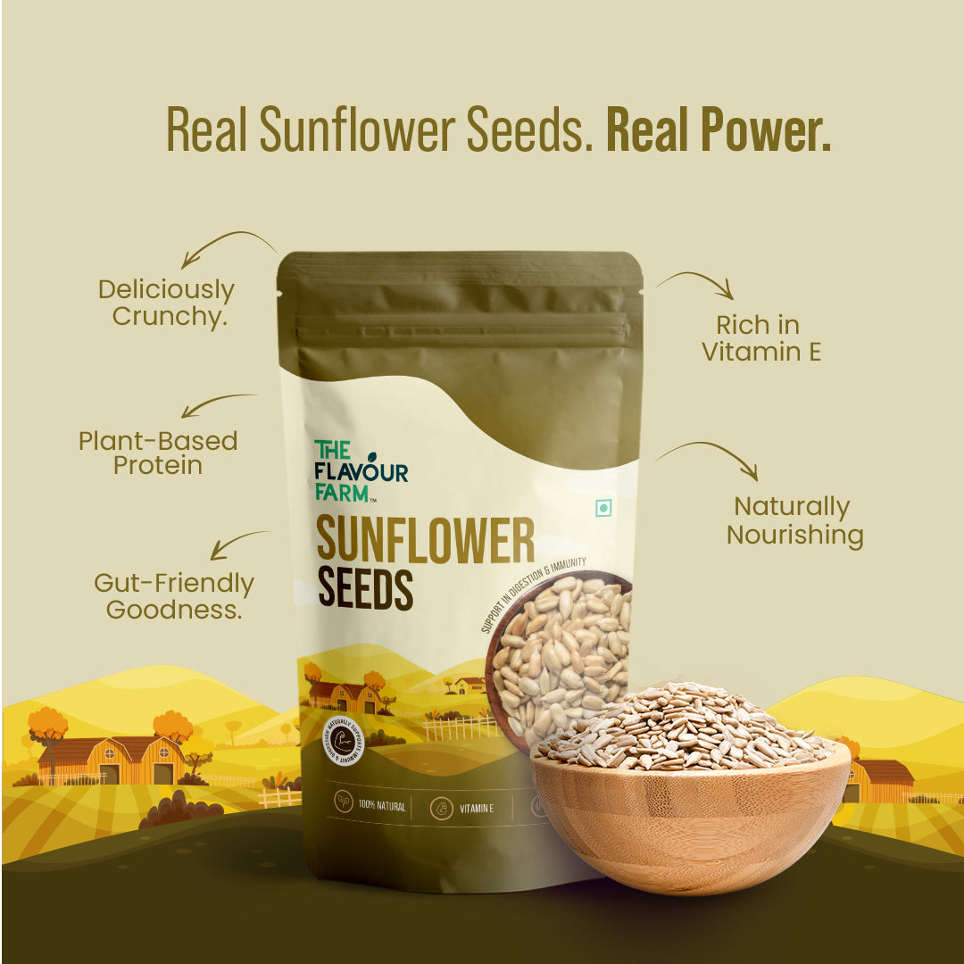 Premium Sunflower Seeds – 100% Natural, Rich in Vitamin E & Protein | The Flavour Farm - The Flavour Farm