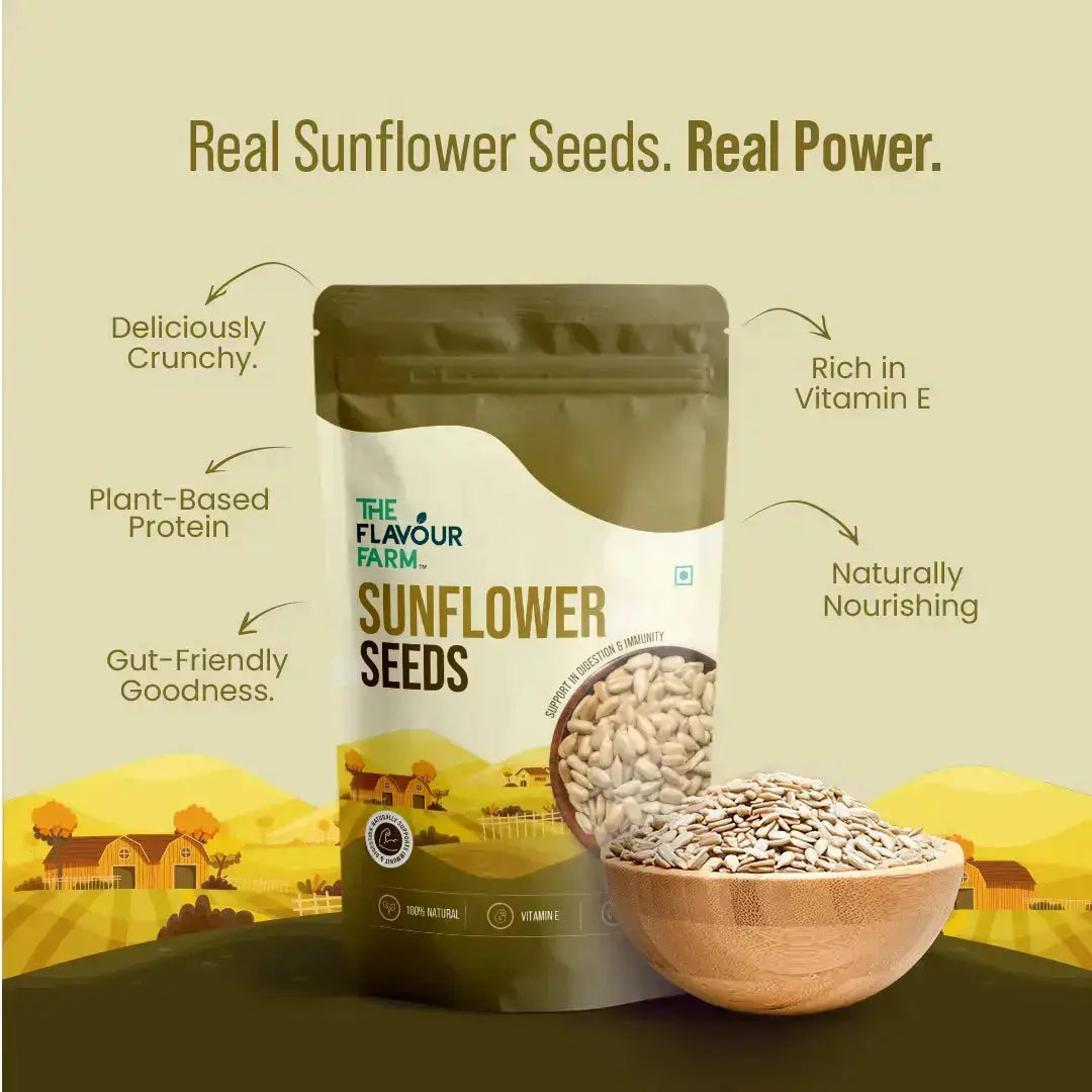 Premium Sunflower Seeds – 100% Natural, Rich in Vitamin E & Protein | The Flavour Farm - The Flavour Farm