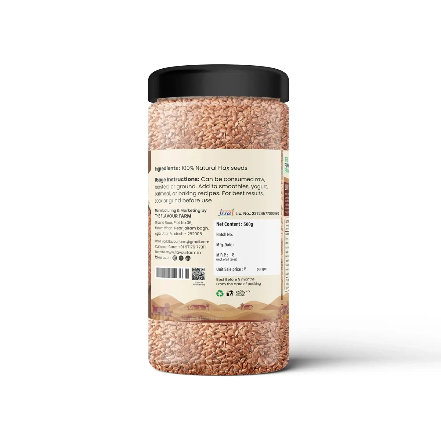 Flax Seeds (500g Jar) Product vendor