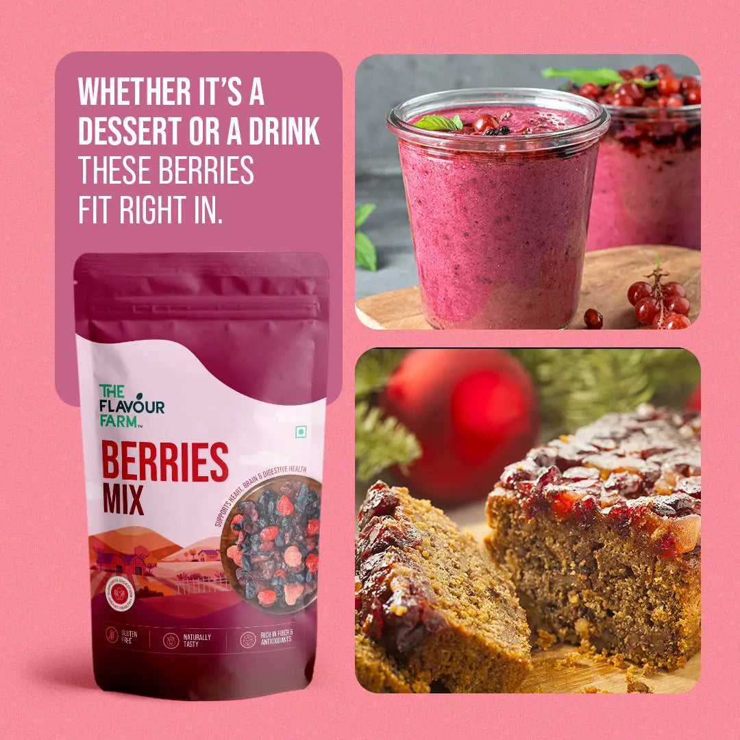 Premium Berries Mix | Natural Antioxidant-Rich Sweet & Tart Blend - The Flavour Farm