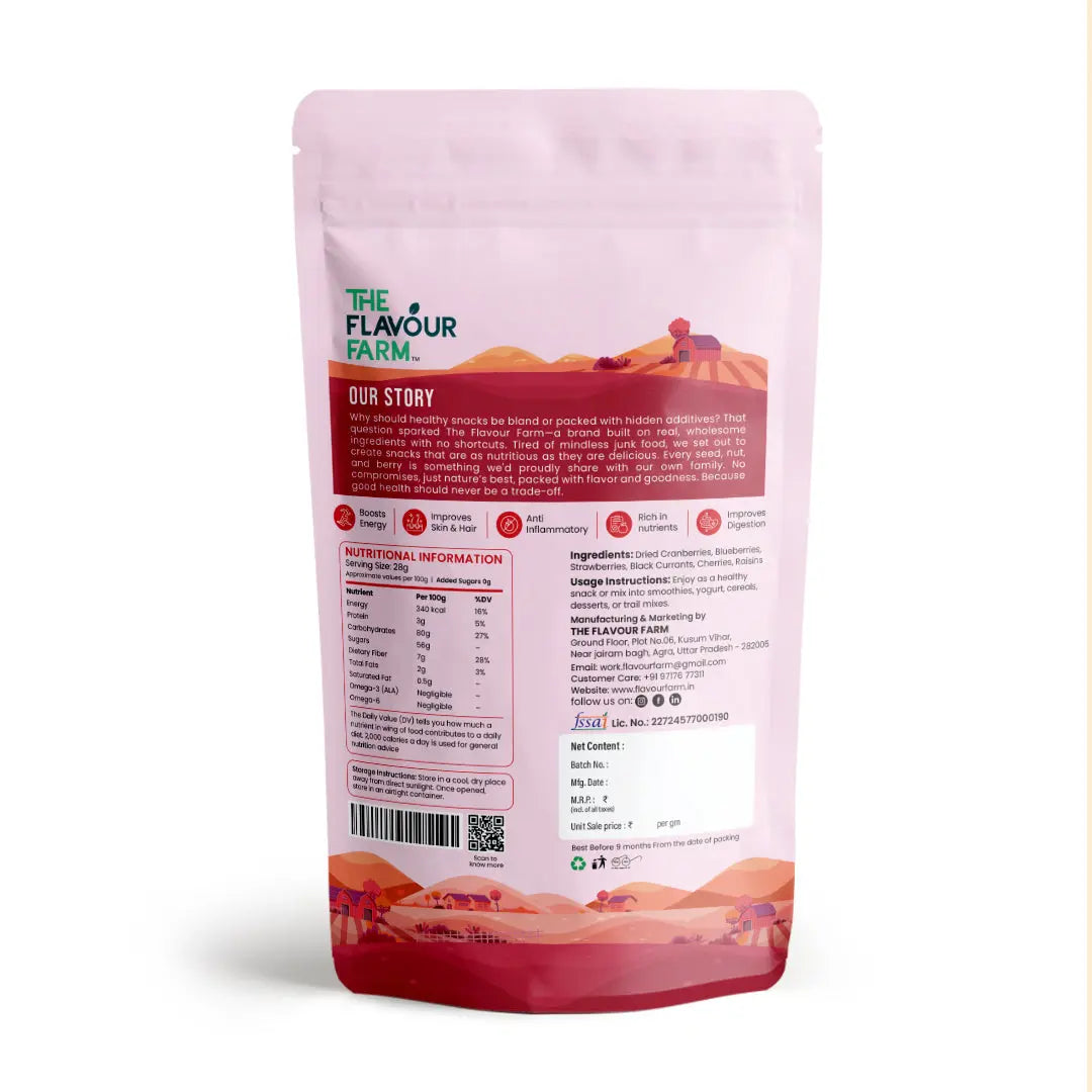 Premium Berries Mix | Natural Antioxidant-Rich Sweet & Tart Blend - The Flavour Farm