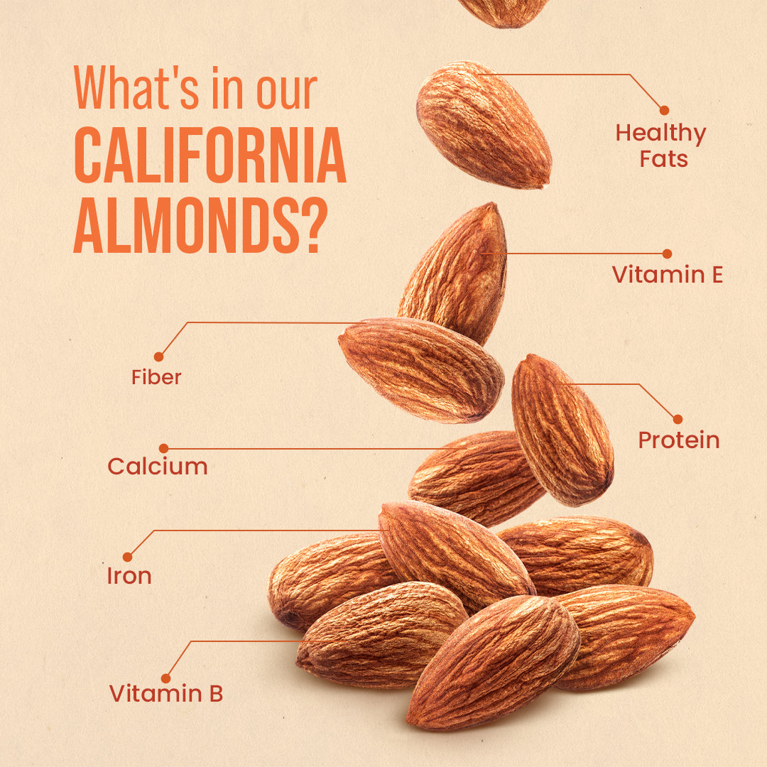 Premium California Almonds | Natural Plant Protein & Vitamin E Powerhouse - The Flavour Farm