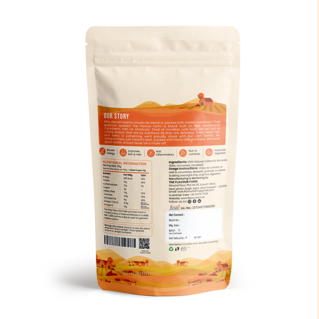 Premium California Almonds | Natural Plant Protein & Vitamin E Powerhouse - The Flavour Farm