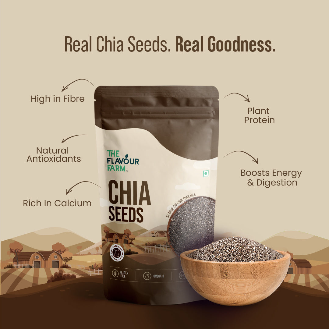 Premium Raw Chia Seeds – 100% Natural, Omega-3 Rich | The Flavour Farm - The Flavour Farm