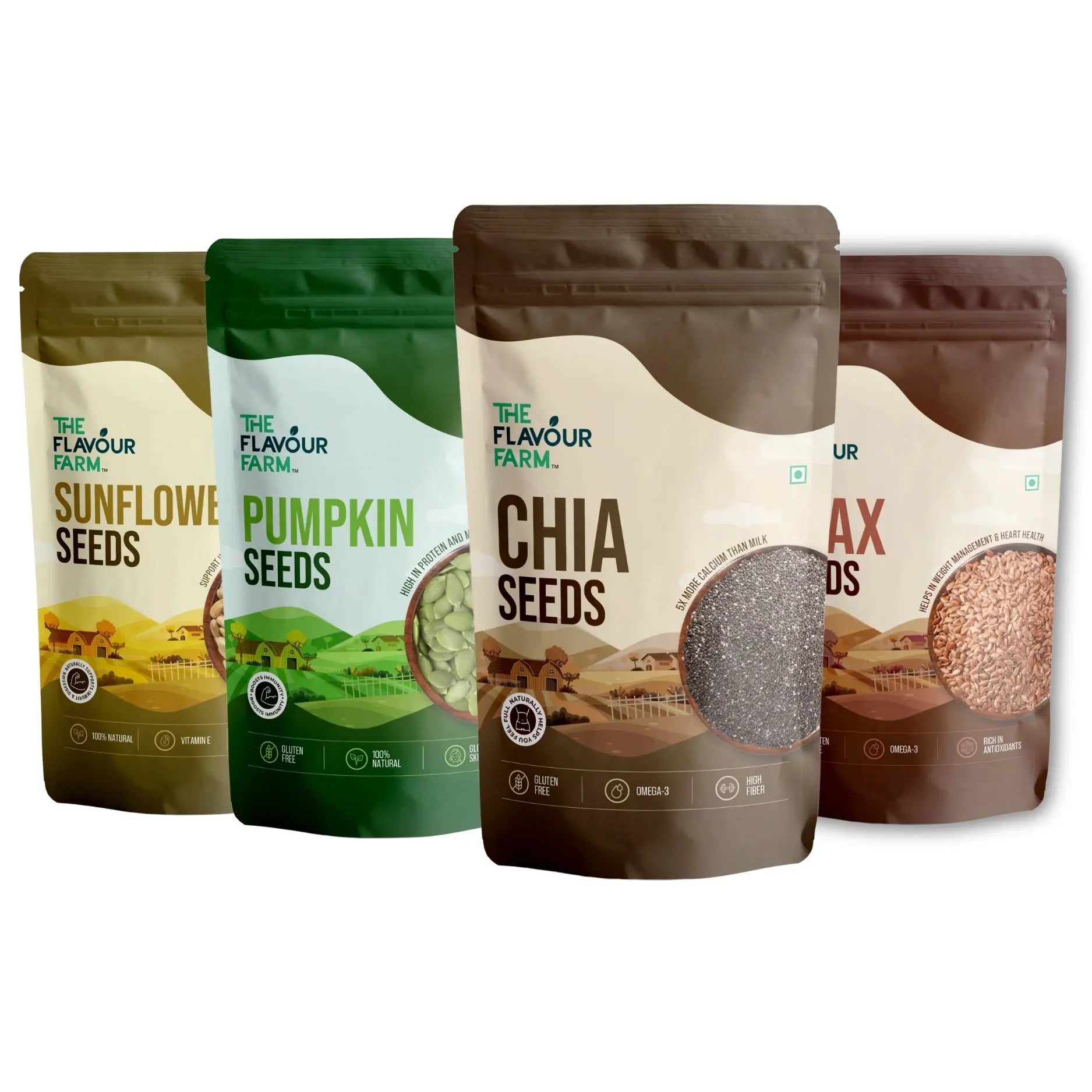 Everyday Essentials Combo –  Pack of 4 Super Seeds (Chia, Flax, Sunflower, Pumpkin) Product vendor