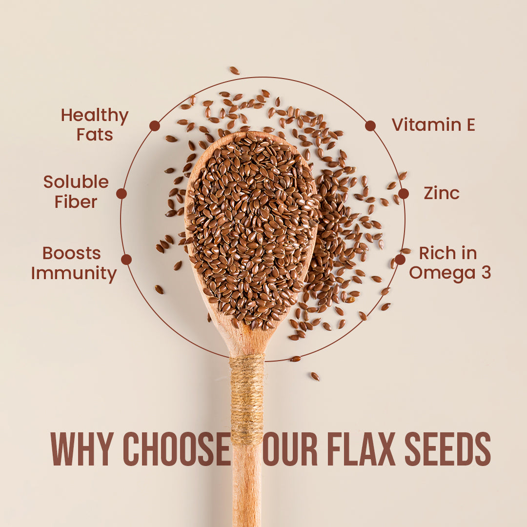 Premium Flax Seeds – 100% Natural, Rich in Fiber & Omega-3 | The Flavour Farm - The Flavour Farm