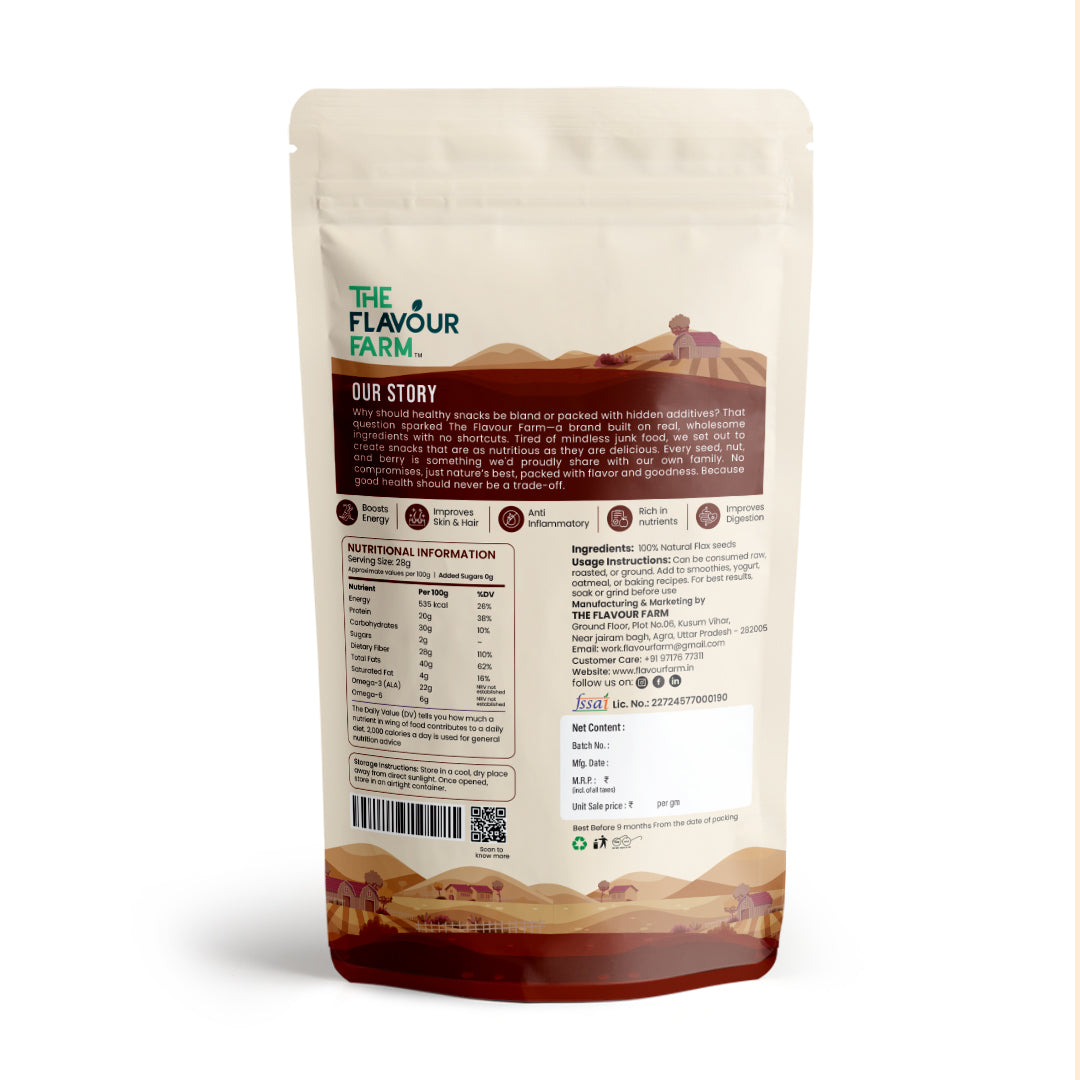Premium Flax Seeds – 100% Natural, Rich in Fiber & Omega-3 | The Flavour Farm - The Flavour Farm